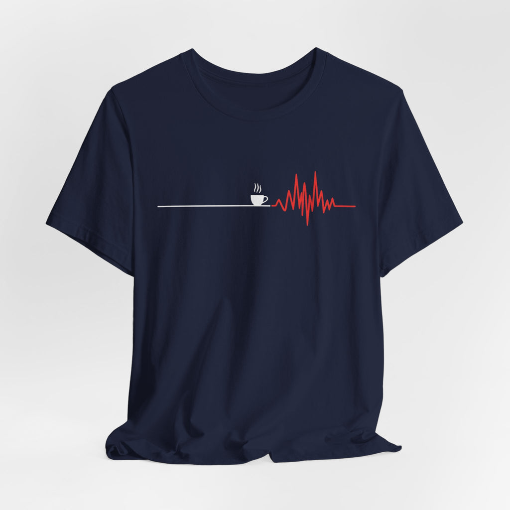 Coffee Heartbeat — EKG Caffeine Humor Tee