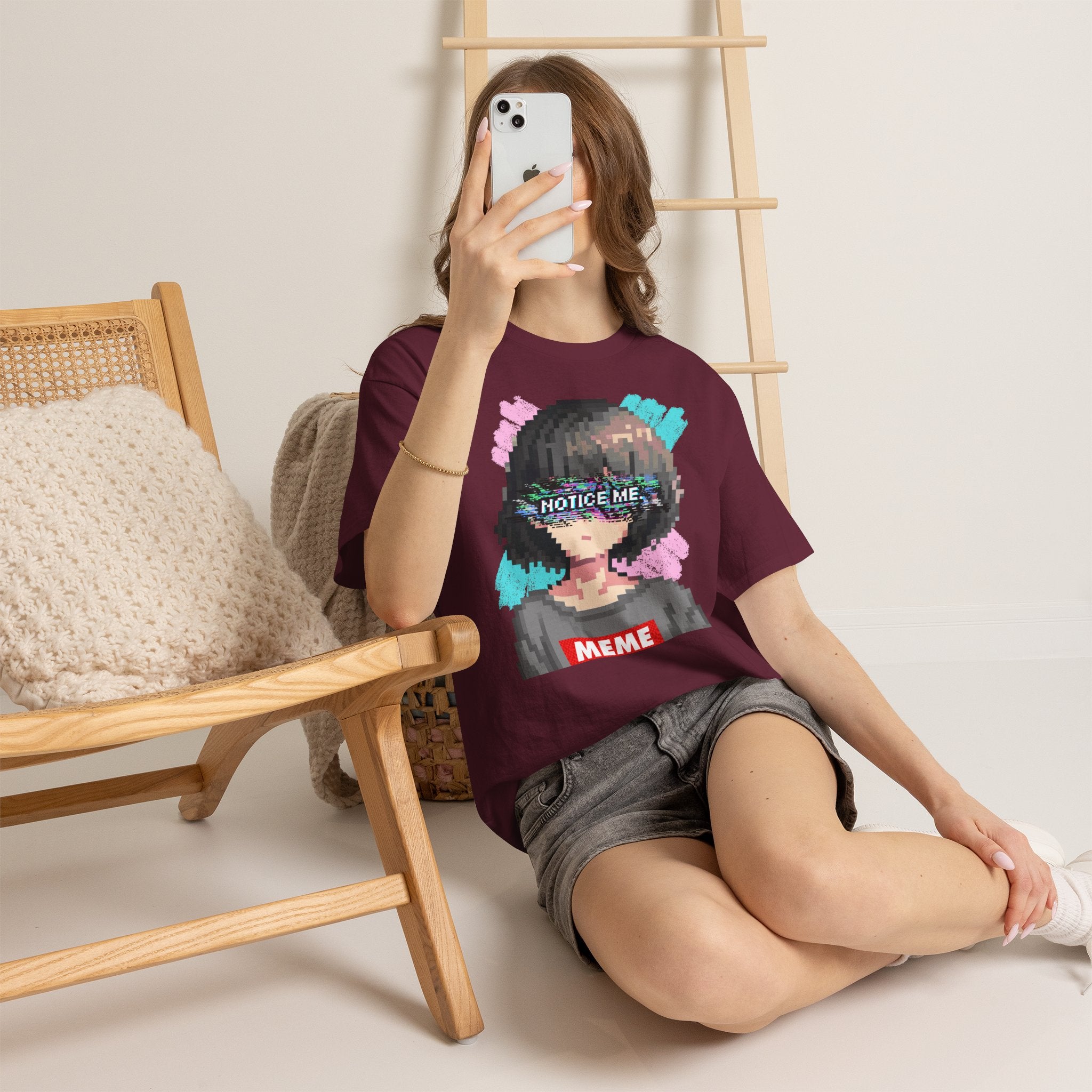 Pixel Anime Girl tee — product photo 5