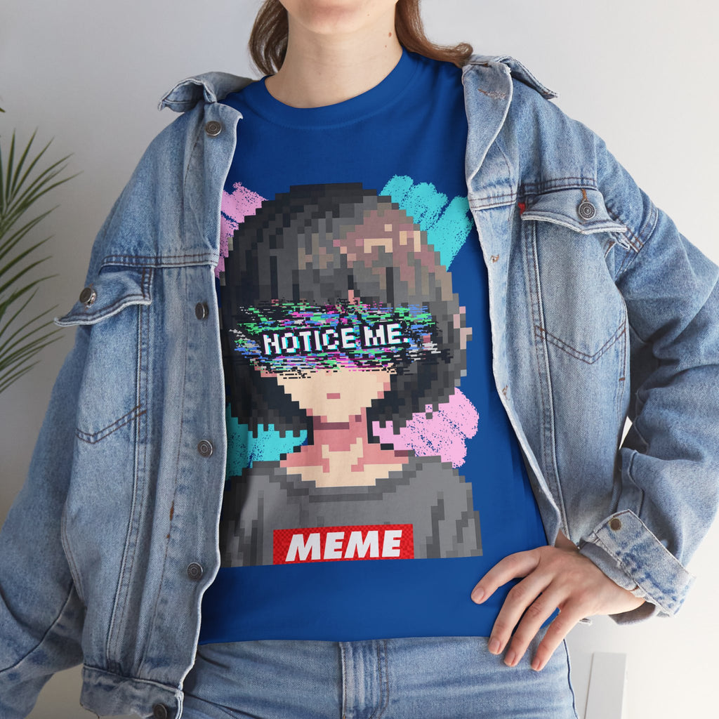 Pixel Anime Girl — 8-Bit Glitchcore Graphic Tee